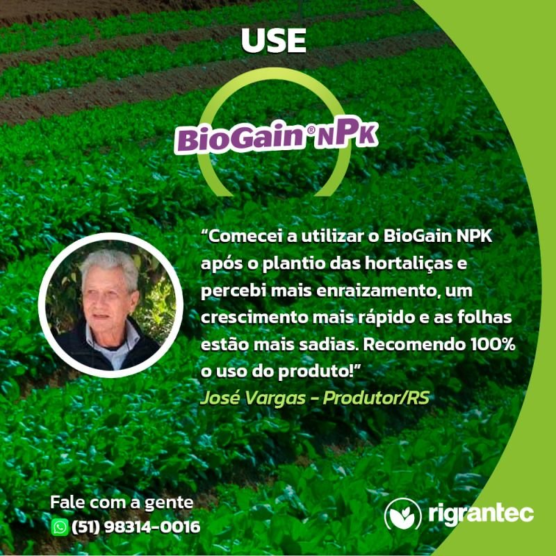 BioGain NPK - Fertilizante com ação bioestimulante à base de algas marinhas aditivado com NPK