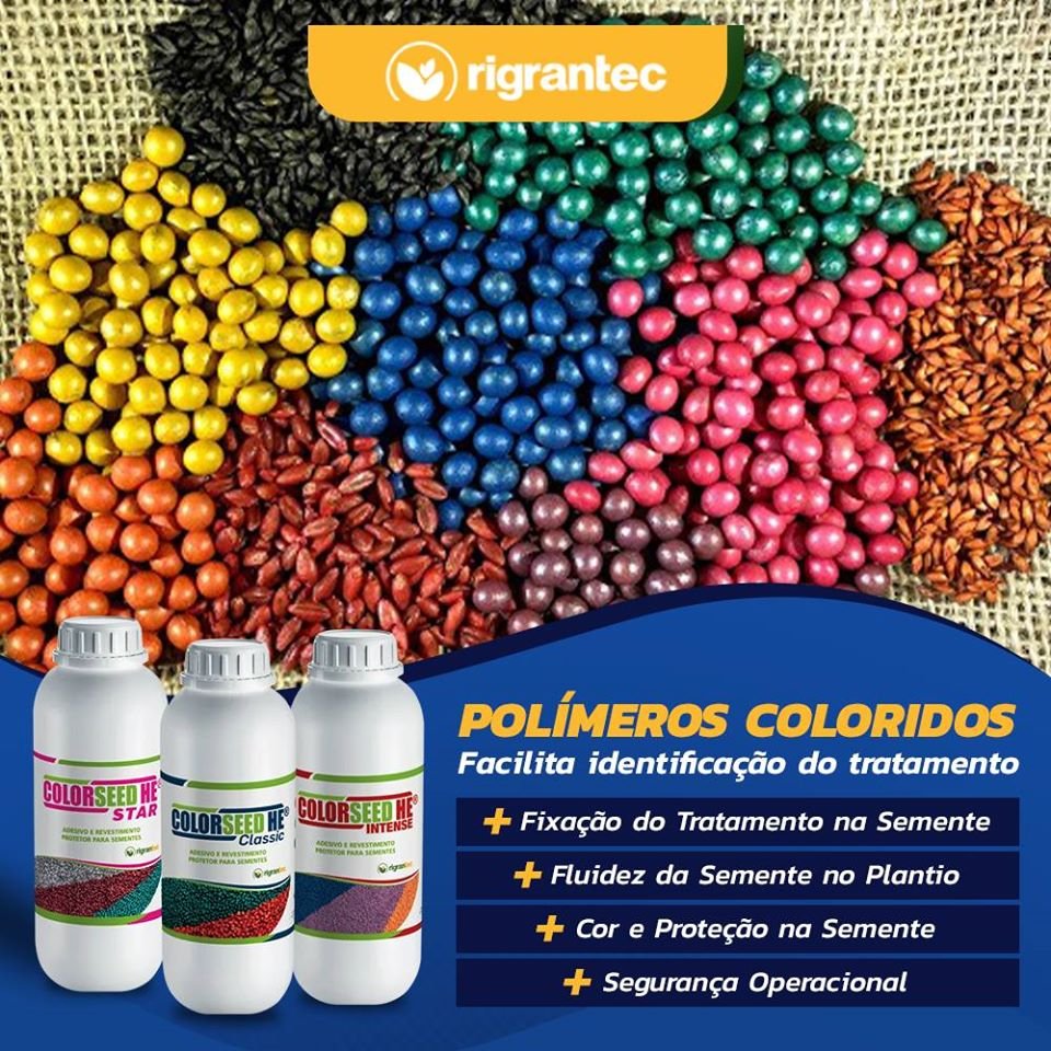 ColorSeed HE - Polímero com pigmentos orgânicos para Tratamento Industrial de Sementes (TIS) em diversas cores