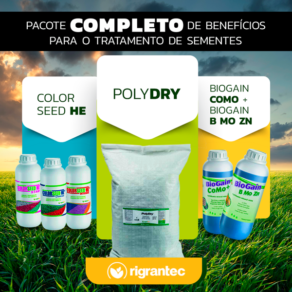 ColorSeed HE - Polímero com pigmentos orgânicos para Tratamento Industrial de Sementes (TIS) em diversas cores