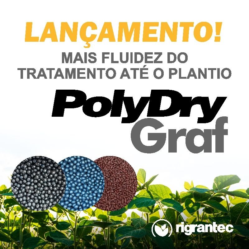 PolyDry Graf - Pó secante grafitado para Tratamento Industrial de Sementes e tratamento on farm